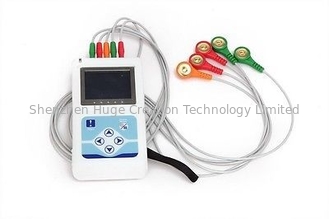 China Do canal portátil ECG Holter do monitor paciente 3 da exposição TLC9803 de OLED software dinâmico do inglês do PC fornecedor