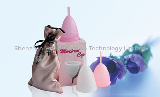 China copo macio S -1801 do período menstrual do silicone 20Ml reusável cor-de-rosa/branco/roxo fornecedor